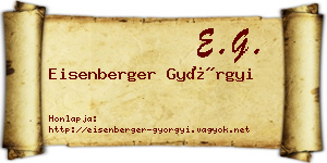 Eisenberger Györgyi névjegykártya